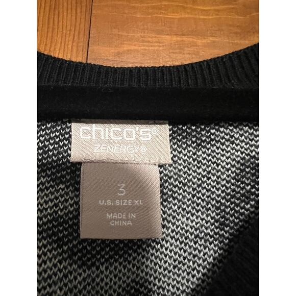 Chico’s Zenergy Women's Leopard Colorblock Knit Sweater Mixed Media Size 3 (XL) - Picture 6 of 9